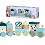 Drewniany pociąg z klockami EICHHORN Panda, 16 elementów