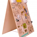 Drewniana sensoryczna tablica dwustronna Zoo