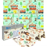 Humbi dwustronna składana mata piankowa XPE 200 × 180 × 1 cm las i uliczki