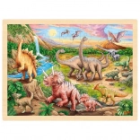 Goki drewniane puzzle Dinozaurza ścieżka, 96 elementów