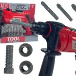 Dziecięca elektryczna wiertarka ze śrubkami i wiertłami