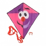 Latawiec klaun z nylonu 78 × 86 cm różowo‑fioletowy