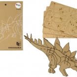 drewniane 3D puzzle stegozaur – edukacyjna układanka, 41 elementów