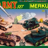 Klocki konstrukcyjne Merkur Army set 674 szt., dwuwarstwowe pudełko 36 × 27 × 5,5 cm