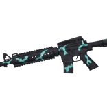 Dziecięcy plastikowy karabin z napędem bezwładnościowym 61 cm czarno-niebieski