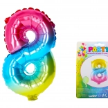 Tęczowy balon dmuchany cyfra 8