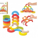 Drewniana balansująca mozaika tęczowe łuki 24 elementy