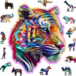 Drewniane puzzle kolorowy tygr 150 elementów WOODEN CITY
