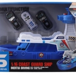 Łódź na baterie ze światłami i dźwiękami z autkami