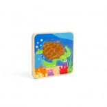 drewniane puzzle cykl życia żółwia BIGJIGS TOYS
