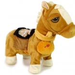 Interaktywny pluszowy konik jasnobrązowy z muzyką