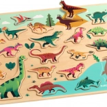 Djeco drewniane puzzle dinozaury
