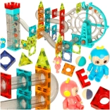 Magnetyczna klockownia z torem kulkowym i muzyką, 118 elementów