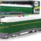 Pociąg z napędem ciernym 1:32 Zielony z dźwiękami i światłami