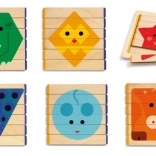 Drewniane proste puzzle Kolorowe zwierzęta