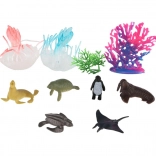 Zestaw morskich zwierzątek i koralowców