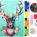 Malowanie diamentowe 5D – jeleń 30 × 40 cm