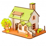 Woodcraft drewniane puzzle 3D zielony dom