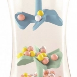 Djeco drewniana grzechotka z tęczowymi koralikami i śmigiełkami