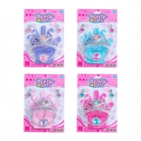 Zestaw dziecięcej biżuterii i rękawiczek z koroną