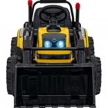 Dziecięcy elektryczny buldożer z łyżką, 12 V, zdalne sterowanie, łagodny start, FM radio i LED – żółty