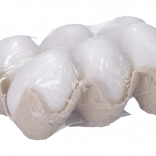 Dekoracyjne białe plastikowe jajko 6 cm, 6 szt.