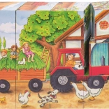 GOKI drewniane klocki pory roku na farmie, 12 klocków
