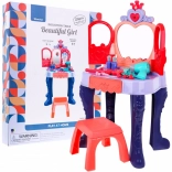 Interaktywna dziecięca toaletka z magiczną różdżką, suszarką i 28 akcesoriami