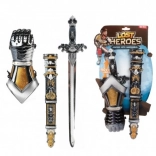 Rycerski zestaw plastikowy miecz z pokrowcem i ochraniaczami