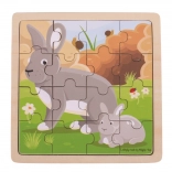 Bigjigs Toys puzzle królik z króliczkiem