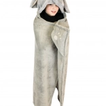 Cozy Noxxiez ciepły dziecięcy koc z kapturem Słoń