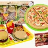 Zestaw fast food dla dzieci – pizza, burgery, frytki i akcesoria, 24 elementy