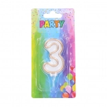 Świeczka imprezowa numer 3 - złota