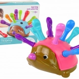 jeżyk układanka różowy z kolorowymi kolcami