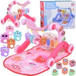 edukacyjna mata do zabawy 3w1 z chodzikiem, pianinkiem i zawieszkami