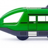 Zielony pociąg z torem i maszynistą na baterie