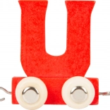 small foot drewniany pociąg – litera U, kolorowy wagonik