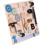 Drewniana tablica manipulacyjno-sensoryczna 30 × 30 cm