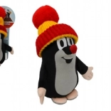 Krecik z czerwono‑żółtą czapką pluszowa zabawka 15 cm