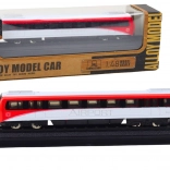 Kolekcjonerski model pociągu czerwono‑biały 1:48 metalowy