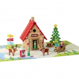 JEUJURA drewniana konstrukcja świąteczna chata 90 elementów
