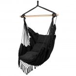 wiszący brazylijski fotel z poduszkami ciemnoszary