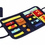 Edukacyjna tablica sensoryczno-motoryczna z filcu z zamkami, guzikami i klamrami 24 × 27 × 4 cm