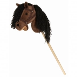 Koń na kiju Hobby Horse brązowy z oparciem 80cm