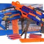 Mega karabin BLAZE STORM na piankowe naboje – niebieski, automatyczny blaster