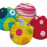 Kolorowy papierowy lampion kula 25 cm