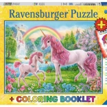 Puzzle Magiczne jednorożce XXL 100 elementów + kolorowanki RAVENSBURGER