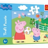 Puzzle 60 elementów – zabawa z przyjaciółmi – PEPPA PIG