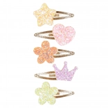 Spinki do włosów dla dzieci Carolina – złote z ozdobami, 5 szt.