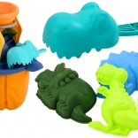 Zestaw do piasku Dinozaur Lejek Młynek Foremki Łopatka 7 el.